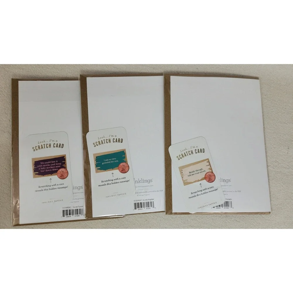 Inklings Paperie Scratch Off Greeting Card Set 3pk Retro Rainbow Daisy Birthday